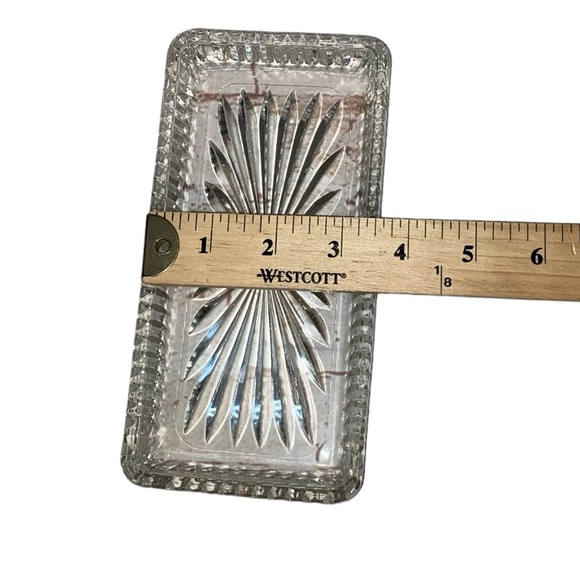 Vtg Leonard 7pc Silverplate Relish Serving Tray Glass Dishes Forks MIB - Picture 7 of 16